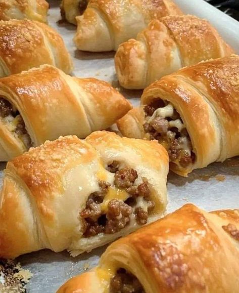 Grandma's Cooking Recipes | Sausage Cream Cheese Crescents  | Facebook Sausage Cream Cheese Crescents, Dreamsicle Salad Recipe, Cheese Crescent Roll Recipes, Sausage Cream Cheese, Cheesy Mac And Cheese, Cheese Croissant, Cheese Crescent Rolls, Recipes Sausage, Easy Holiday Recipes