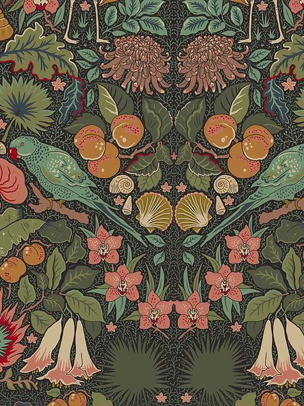 Oasis Wallpaper, William Morris Art, William Morris Designs, Kunst Inspiration, Art And Craft Design, Luxury Wallpaper, Dark Interiors, Trendy Prints, Experience Design