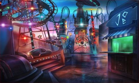 Mime Oc, Dnd Scenery, Circus Aesthetic, Scenery Art, Hidden Object Games, Night Circus, Arte Robot, Cosmic Art, Parc D'attraction