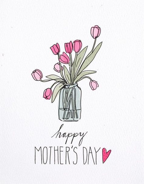 Mothers Day Drawings, Diy Mother's Day Crafts, Tulips Card, Grandmas Mothers Day Gifts, Happy Mother's Day Card, Mothers Day Crafts For Kids, Mothers Day Gifts From Daughter, Mother's Day Greeting Cards, Diy Mothers Day Gifts