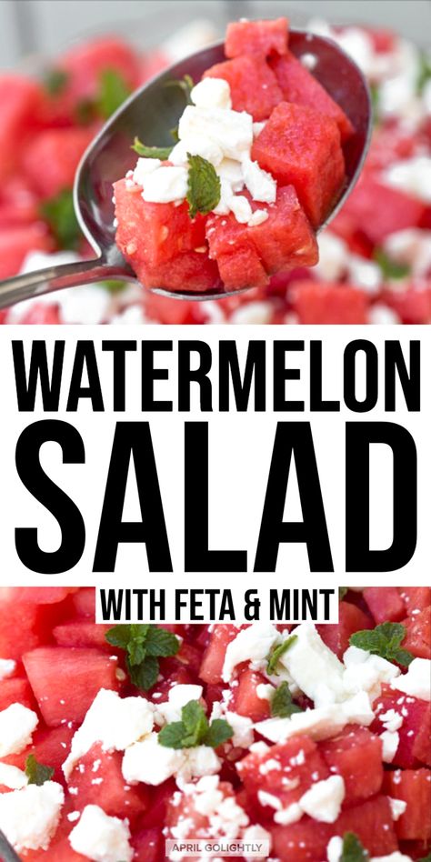 Watermelon Cheese Salad, Mediterranean Watermelon Salad, Watermelon Feta Mint Salad Balsamic, Watermelon With Feta Cheese, Watermelon And Mint Salad, Watermelon Salad With Feta Cheese Mint, Watermelon Feta Cheese Salad, Feta Cheese Pasta Recipes, Feta Cheese Salad Recipes