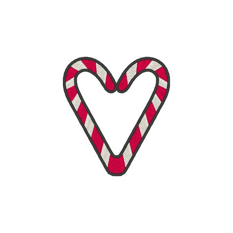 Candy Cane Embroidery, Heart Candy Cane, Candy Cane Heart, Snowman Embroidery, Turkey Project, Spoon Craft, Christmas Tree Embroidery, Heart Embroidery, Christmas Embroidery Designs