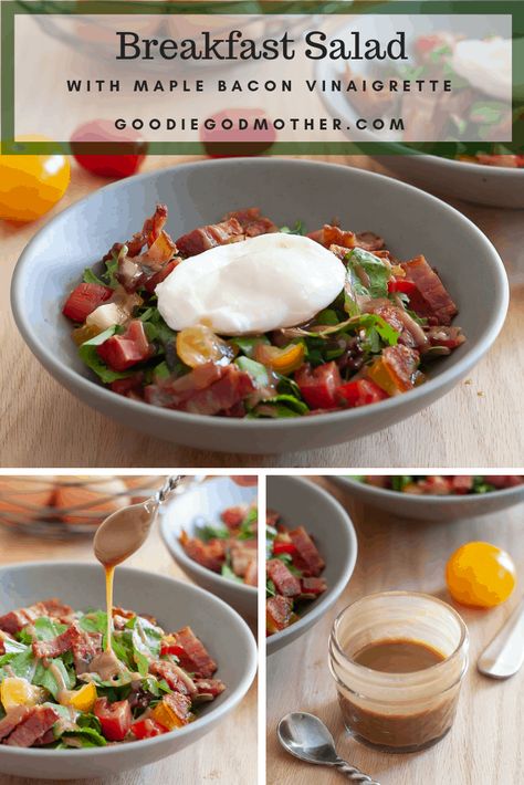 Breakfast Salad Breakfast Salads Ideas Easy Recipes, Breakfast Salad Recipes, Breakfast Salad Ideas, Breakfast Salads, Hot Weather Meals, Maple Vinaigrette, Breakfast Salad, Bacon Breakfast, Fishing Party