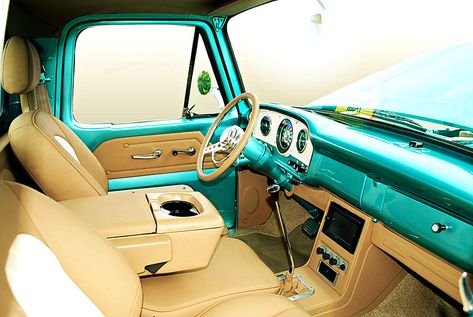 1966 Ford F100 Interior | SpeedProPhoto | Flickr F100 Interior, 1971 Ford F100, Semi Trucks Interior, Car Pinstriping, 72 Chevy Truck, Pickup Car, Built Ford Tough, Old Ford Trucks, Classic Ford Trucks