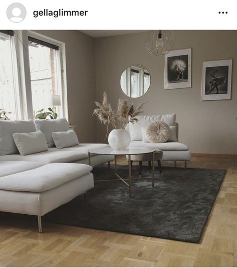 Söderhamnsoffa soffa Söderhamn Ikea greige Livingroom couch Greige Living Room, Rooster Decor, Room Remodeling, Living Room Decor Apartment, Living Room Inspo, Couches Living Room, Front Room, Living Room Inspiration, Room Interior