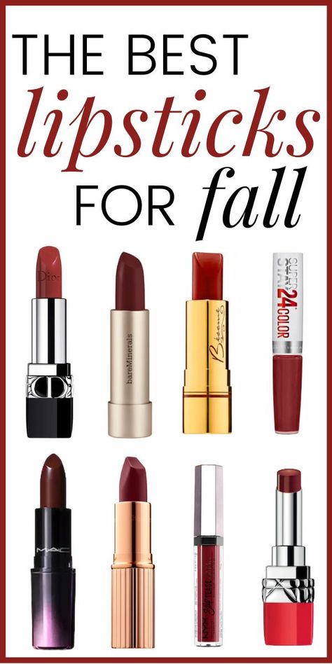 Lipsticks Fall 2023 Lip Color, Fall Lip Color For Blondes, Fall Lip Color For Brunettes, Fall Beauty Ideas, Olive Skin Lipstick, Fall Lipstick Colors, Oval Face Makeup, Best Lipstick Brand, Trendy Lipstick