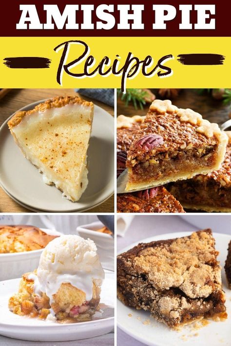 Whip up an old-fashioned treat with these Amish pie recipes! From shoofly to sugar cream to oatmeal, each one is a true delight. Amish Coconut Cream Pie, Amish Corn Pie, Coconut Pies Recipes Old Fashioned, Classic Amish Oatmeal Pie, Amish Pies Recipes, Amish Peach Cream Pie, Sugar Cream Pie Recipe Indiana Amish, Indiana Sugar Cream Pie Recipe, Amish Sugar Cream Pie