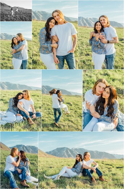 Large Couple Poses, Tripod Couple Photos, Tall Couple Poses, Couple Poses Height Difference, Same Height Couples Poses, Christian Engagement Photos, Couple Poses Engagement, Couples Candid Photography, Gods Hands