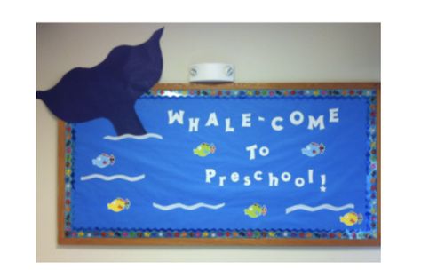 Preschool Door Decorations, Room Door Ideas, Ocean Bulletin Board, Nautical Classroom, Ocean Theme Preschool, Ocean Classroom, Ocean Theme Classroom, Whale Theme, Birthday Bulletin Boards