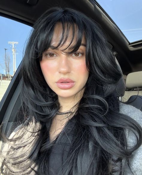 Front Bangs With Long Hair, Wispy Bangs Round Face, Bangs With Long Hair, Black Hair Haircuts, Gilded Lily, Front Bangs, Hair Inspiration Long, Selfie Inspo, Hair Fixing