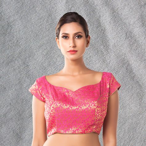 Blouse Designes, Fancy Blouse, Blouse Designs Latest, Magenta Pink, Designer Blouses, Design Thinking, Pink Blouse, Blouse Design, Saree Blouse