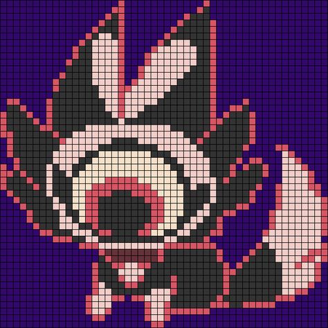 Hazbin Hotel Alpha Pattern, Helluva Boss Pixel Art, Hazbin Hotel Perler Beads, Modele Pixel Art, Easy Pixel Art, Pixel Art Templates, Diy Perler Bead Crafts, Pixel Art Grid, Graph Design