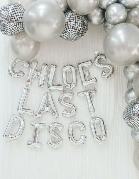 Last Disco Bachelorette - Sprinkled With Pink Disco Ball Theme Bachelorette Party, Bridechella Bachelorette, Disco Theme Bachelorette Party Outfits, Pink Disco Bachelorette, Disco Bachelorette Backdrop, Bachelorette Disco Decorations, Disco Shower Theme, Glam Disco Bachelorette Party, Black And White Disco Bachelorette