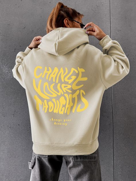 Women Slogan, Thermal Hoodie, Trendy Hoodies, Volleyball Outfits, Kangaroo Pocket Hoodie, Fashion Hoodies, Fun Sweatshirts, Printed Drawstring, Branded Sweatshirts