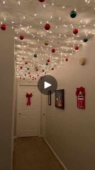 1.8M views · 565K reactions | Shout out to whoever first started this trend bc my hallway feels magical ✨ #christmasdecor #homedecor | Shelby Christmas Lights Hallway Ceiling, Hallway Decorating Christmas, Hallway Christmas Lights, Christmas Bannister Ideas, Christmas Bannister, Christmas Hallway Decorations, Bannister Ideas, Hallway Christmas Decor, Christmas Fun Ideas