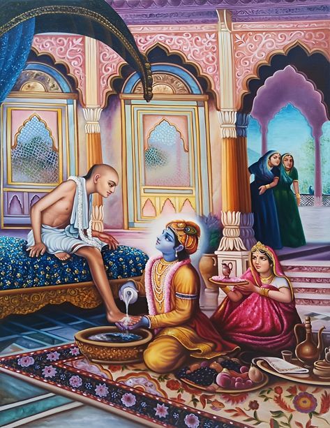 Krishna And Radha Painting, Krishna And Sudama, Krishna Sudama, Painting Krishna, Krishna And Radha, Radha Painting, Krishna Mantra, Rustic Traditional, Couples Portraits