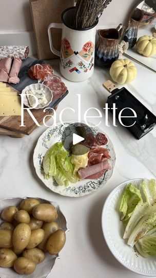 2.5M views · 4.3K reactions | 🧀 RECIPE 🧀 Host like a French - in Winter, have a Raclette! I juste came back from a weekend at home, and my Maman served us this when we arrived, a true dish that tastes and smell like home 😀 Have you tried it before ? INGREDIENTS - A selections of Charcuterie - a saucisson - some good ham - some cornichons (pickles) - raclette cheese (min 5 slices per person) - blue cheese or morbier - boiled potatoes (min 2 per person) - a dressed salad (vinaigrette recipe on my profile) => You will need a raclette machine, or like me, get a little individual Raclette melted (good for 2) Follow the video for inspo ❤️ #hostlikeafrench #frenchfood #frenchchef #frenchcuisine #raclette #raclettecheese #bonappetit #videorecipe | Manon' s Little Kitchen Raclette Potatoes Recipe, Raclette Ideas Recipes, Raclette Recipes Dinners, Raclette Machine, Raclette Ideas, Raclette Dinner Party, Salad Vinaigrette, Raclette Recipes, Raclette Party