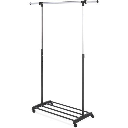 $18 Whitmor, Inc Deluxe Adjustable Garment Rack Clothing Shelf, Shoe Shelves, How To Store Shoes, Garment Rack, Hanging Bar, Garment Racks, Hanging Clothes, Chrome Frame, Household Supplies