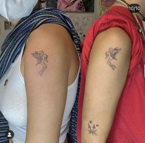 Pixie Tattoo, Whimsical Tattoos, Matching Tats, Palm Tattoos, Cute Little Tattoos, Fairy Tattoo, Cute Tattoos For Women, Girly Tattoos, Dainty Tattoos