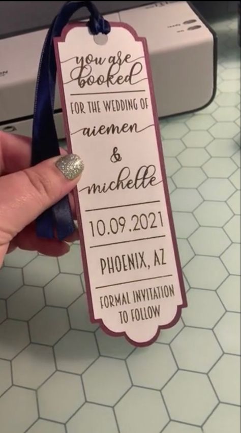 Wedding Bookmarks Favors, Bookmark Save The Date, Save The Date Bookmark, Cute Save The Date Ideas, Bookmark Invitation, Enchanted Forest Wedding Invitations, Theme Quinceanera, Reading Party, Forest Wedding Invitations