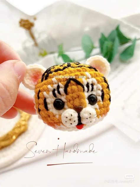 crochet pattern tiger yellow with black stripes.. crochet pattern tiger yellow with black stripes. crochet pattern tiger yellow with black stripes. Tiger Plushie, Crochet Elephant Pattern, Crochet Case, Crochet Elephant, Bobble Stitch, Fun Crochet Projects, Crochet Keychain, A Tiger, Crochet Chart