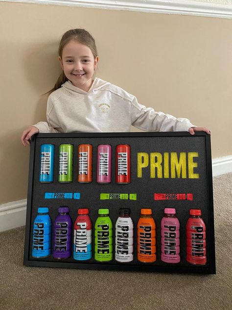 Prime Hydration Drink Foam Display Board Prime Bottles Ideas, Prime Bottle Display, Prime Bottle Ideas, Prime Bottle, Prime Hydration Drink, Drink Basket, Prime Energy, Prime Drink, Homemade Gummy Bears