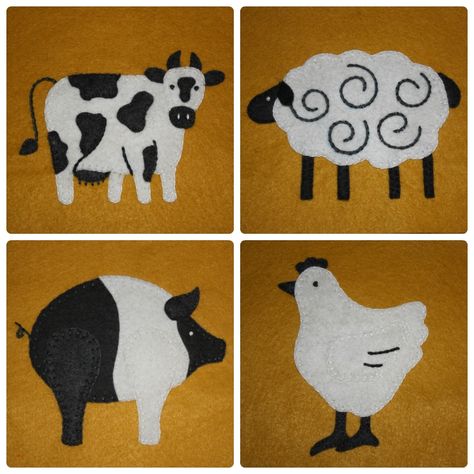 Farm Animal Applique Patterns, Applique Quilt Patterns Free, November Collage, Wee Folk Art, Cow Applique, Old Macdonald Had A Farm, Wool Applique Quilts, Felt Templates, Free Applique Patterns