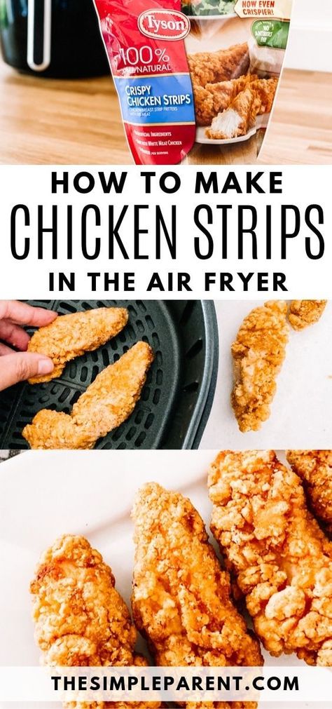 D: Learn how to Tyson® Crispy Strips in the air fryer. Air fryer chicken strips pair with so many side dishes and make for easy family-friendly dinners! The air fryer is a quick way to get crispy… Air Fryer Chicken Strips, Air Fryer Recipes Meat, Air Fried Chicken Tenders, Air Fryer Recipes Breakfast, Air Fryer Recipes Vegetarian, Air Fryer Chicken Tenders, Cooking Frozen Chicken, Air Fryer Oven Recipes, Air Fried Chicken