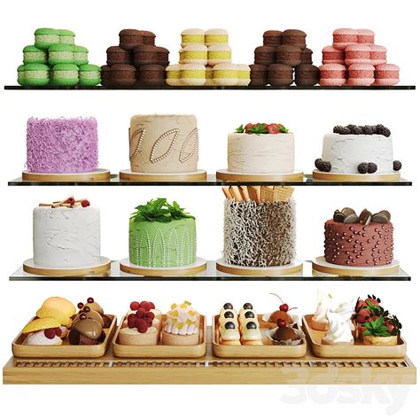 Download Link: https://3ds-max.org/other-models/showcase-with-cakes-and-desserts-3d-model-free-download/ Cake Showcase, Multiple Cake Display, Multi Cake Display, Cake Showcase Display Design, Sims 4 Cake Decor, Sims 4 Cc Bakery Display, 3ds Max Models, 3ds Max, Cake