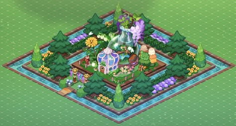 Cookie Run Kingdom Layout Sea Fairy, Cookie Run Kingdom Garden, Cookierun Kingdom Design, Cookie Run Kingdom Garden Layout, Crk Builds, Crk Designs, Crk Kingdom Layout, Crk Kingdom Ideas, Cookie Run Kingdom Decor