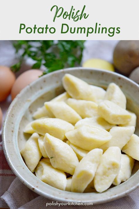 Potato Dumplings Recipe Homemade, Czech Potato Dumplings, Polish Potato Dumplings (kopytka) Recipe, Potato Dumplings Polish, Perogi Fillings, Kopytka Recipe, Potato Dumplings German, Polish Potato Dumplings, Potato Dumplings Recipe