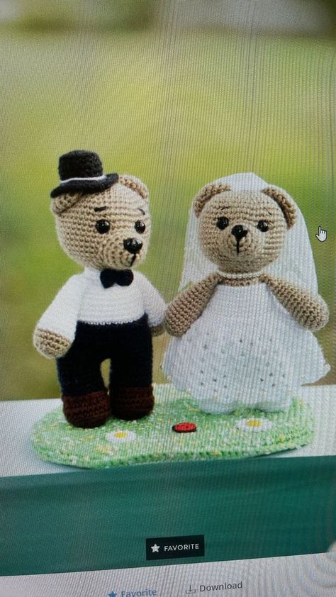 PATTERN PDF Teddy Bear Groom and Bride dolls, crochet, wedding decor, gift for wedding, tutorial, amigurumi pattern animal toy free crochet toy patterns amigurumi teddy bears #freecrochettoypatternsamigurumiteddybears #crochet #crochettoy #crochetpattern #crochetpatterns 1.1396 Crochet Bride And Groom, Amigurumi Creatures, Toys Quotes, Crochet Wedding Gift, Wedding Crochet Patterns, Crocheting Amigurumi, Crochet Increase, Dolls Crochet, Bear Wedding