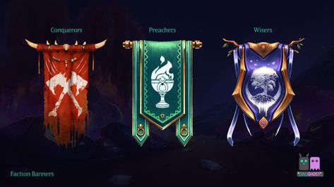 ArtStation - Faction Banners for Heroes of Arcan Fantasy Banner, Fantasy Flag, Quest Board, Battle Standard, Holy Symbol, Icon Game, Props Design, Military Logo, Battle Flag