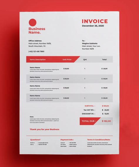 Clean Invoice Template AI, EPS, PSD Cheap Logo Design, Website Design Inspiration Business, A4 Paper Size, New Instagram Logo, Invoice Design Template, Invoice Design, Cleaning Business Cards, Receipt Template, Corporate Identity Design