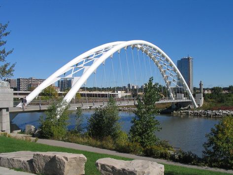 Humber River Pedestrian Bridge | Lisa Stokes | Flickr Amazing Bridges, Architecture Bridge, Bridges Architecture, Rickety Bridge, Bridge Over Troubled Water, River Bridge, Canada Road Trip, Long Branch, Arch Bridge