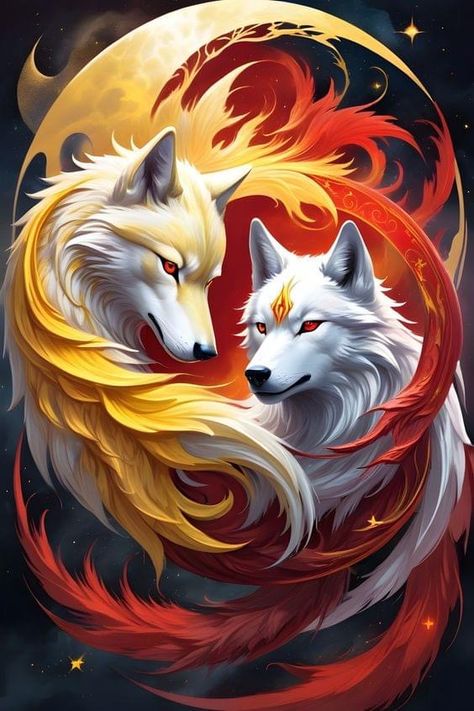 Fantasy Wolf Art, Cool Mythical Creatures, Jing Y Jang, Wolf Art Fantasy, Anime Wolves, Wild Animal Wallpaper, Wolf Images, Mythical Creatures Fantasy, Dark Paintings