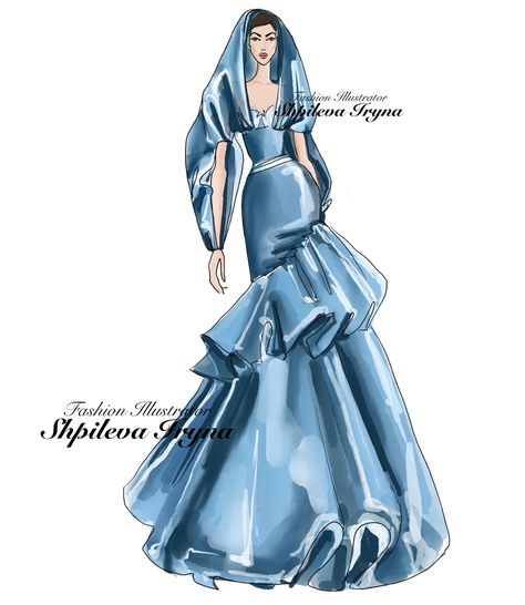 I'd love to make a beautiful fashion illustration of an evening dress for you Evening Wear Fashion Illustration, Evening Wear Illustration, Procreate Fashion Illustration, Collar Illustration, Procreate Fashion, Figure Template, Female Illustration, Fashion Figure Templates, Princess Evening Dress