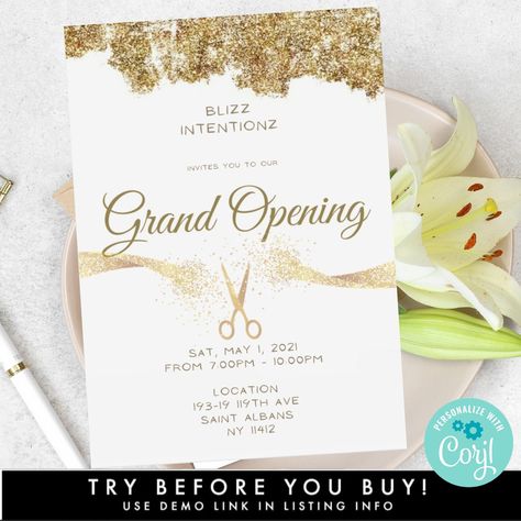 Boutique Opening Invitation Card, New Business Launch, Launch Party Invitation, Shop Opening Invitation Card, Business Launch Party, Grand Opening Flyer, Grand Opening Invitations, E Invitation, E Invite