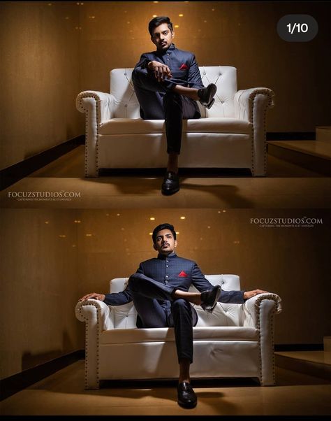 Groom Sitting Poses, Indian Wedding Groom Poses, Chair Sitting Pose, Reception Pose, Reception Stills, Pose For Men, Suit Poses, Reception Couple, Haldi Photoshoot