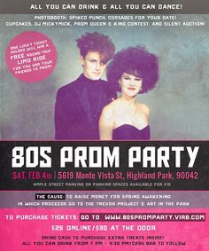 80s Prom Fundraiser, 80s Prom Invitation, Prom Invitations Ideas, Prom Theme Party, Prom Party Ideas, 80s Prom Party, Adult Prom, 80s Birthday, Limo Ride