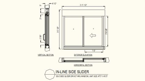 Slider window detail elevation and section detail dwg file Window Detail Architecture, Door Plan And Elevation, Window Section Detail, Window Detail Drawing, Furniture Details Drawing, Kitchen Elevation, Section Detail, Details Drawing, Cabinet Construction