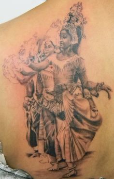 Dancer Tattoo, Khmer Tattoo, Tattoo Leg, Tattoo Women, Back Tattoo Women, Thai Art, Hand Painted Ceramics, Back Tattoo, Leg Tattoos