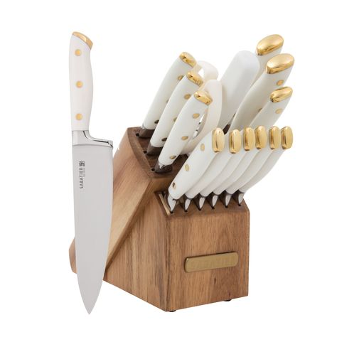 Kitchen Cutlery, Knife Block Set, Specialty Knives, Gold Kitchen, Cutlery Sets, Stainless Steel Cutlery, Santoku Knife, Knife Set Kitchen, Steak Knives