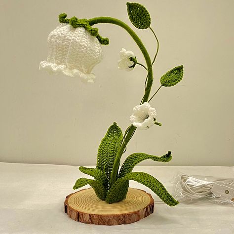 Crochet Lily Of The Valley Lamp! Decorate your room with this amazing Handmade Lamp ✨ Shop now! #crochet #handmadewithlove #handmade #crochetersofinstagram #crochetlamp #lamp #lampdesign Lily Of The Valley Lamp, Lamp Crochet, Crochet Lily Of The Valley, Lily Lamp, Crochet Lily, Crochet Lamp, Lamp Shop, Handmade Lamp, Handmade Lamps