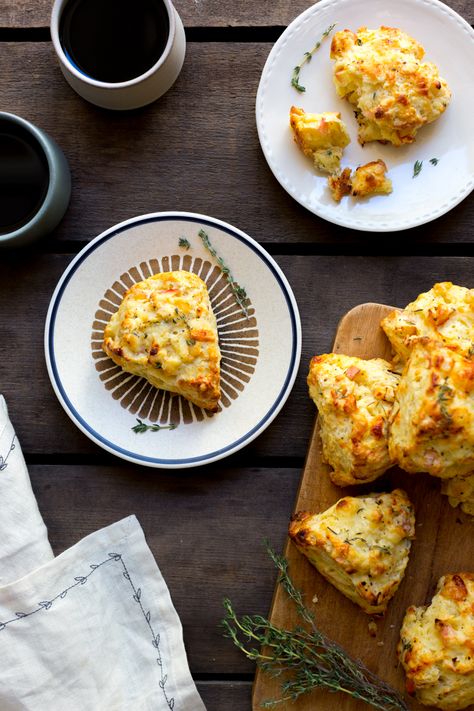 Apple Cheddar and Thyme Scones Thyme Scones, Savory Pastries, Apple Cheddar, Sweet Apples, Afternoon Tea Recipes, Fat Pants, Greek Sweets, Savory Pastry, Baking Blog