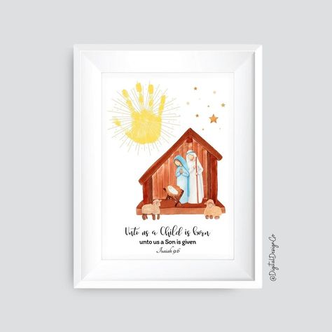 Baby Jesus Handprint Art Craft, Christmas Handprint Craft, Star, Kids Baby Toddler, Gift, Memory Keepsake, DIY Card, Printable, Decor Christian Christmas Handprint Art, Handprint Art Christmas, Christmas Handprint Art, Christian Christmas Crafts, Christmas Handprint Crafts, Christmas Handprint, Handprint Christmas, Keepsake Crafts, The Nativity Story