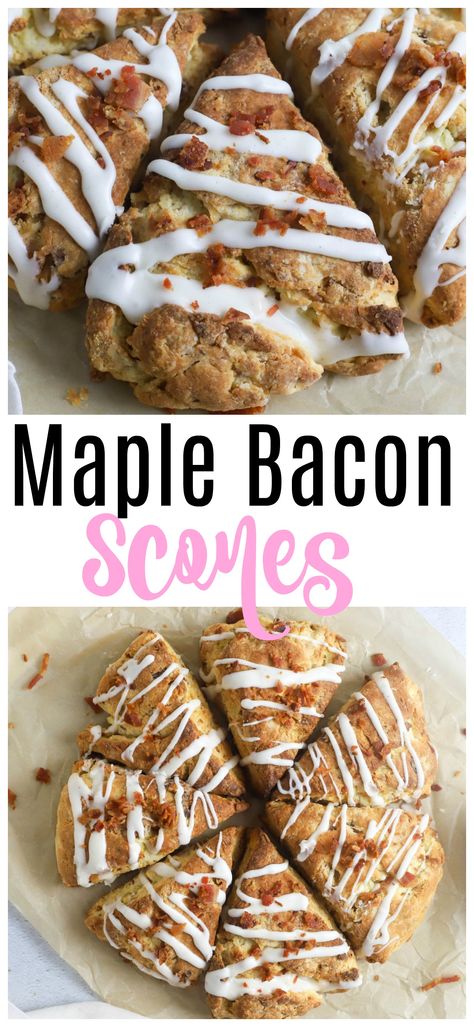 Maple Bacon Cheddar Scones, Maple Bacon Scones Pioneer Woman, Scones Recipe Christmas, Savory Scones Recipe Breakfast, Unique Scone Flavors, Gourmet Scones, Holiday Scones, Sweet And Salty Breakfast, Maple Bacon Scones