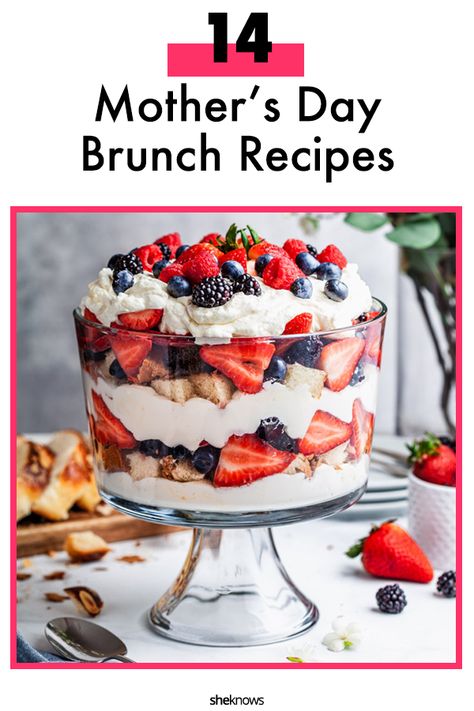 SHEKNOWS | Mother's Day Recipes | Mother's Day | Brunch Recipes | Brunch | Mother's Day Brunch Recipes | Breakfast | Mixed Berry Trifle Breakfast Trifle Brunch, Mixed Berry Trifle, English Muffin Breakfast Casserole, Breakfast Diner, Recipes Brunch, Cherry Muffins, Berry Trifle, Mothers Day Breakfast, Mother's Day Brunch