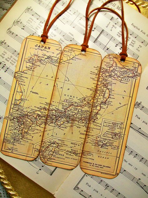 Japan Map Bookmarks, Historical Japan Circa 1912 Set of 3 Gifts for Men Map Bookmark Gifts for Him M Cherry Blossom Night, Map Bookmark, Historical Japan, Japan Ootd, Prayer Signs, Japan Cherry Blossom, Japan Map, Bookmark Gifts, Antique Map