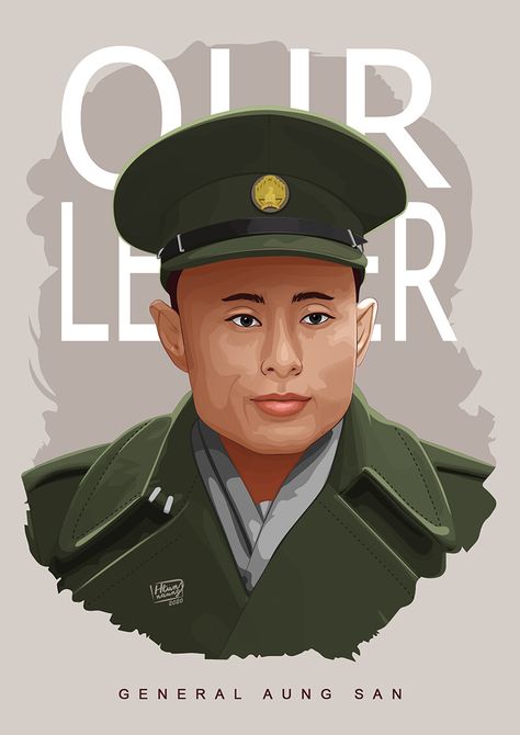 General Aung San Vector Portrait General Aung San Art, အာဇာနည်နေ့ Photo, General Aung San Drawing, General Aung San Photo, အာဇာနည်နေ့ Photo Drawing, General Aung San, Bogyoke Aung San, Myanmar Tattoo, How To Draw Sans